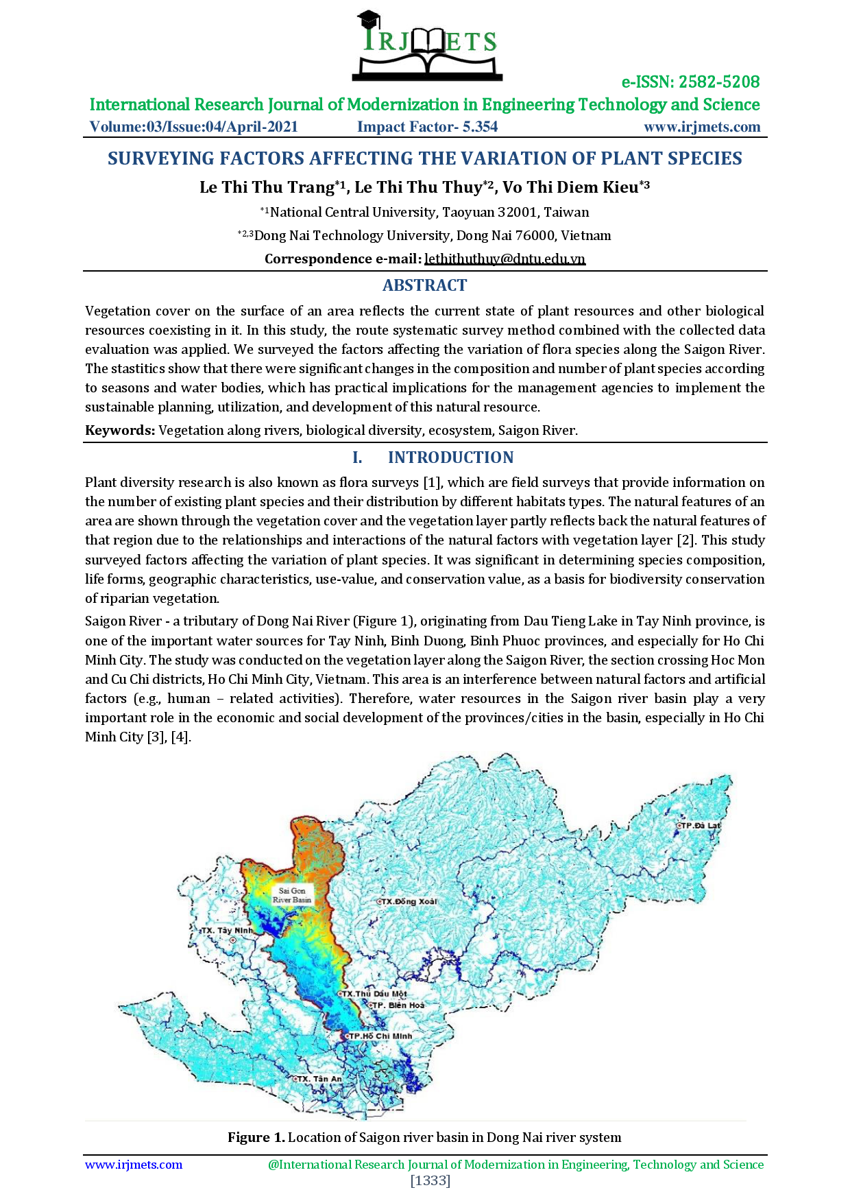 Surveying Factors Affecting The Variation Of Plant Species.
(Khảo sát những yếu tố ảnh hưởng đến sự biến động của các loài thực vật)