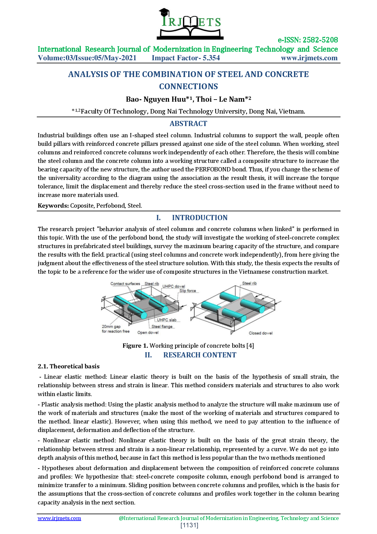 Analysis of the combination of steel and concrete connections
        (Phân tích sự liên kết của Thép và Bêtông)