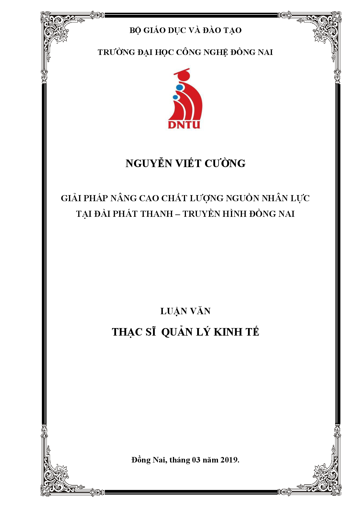 Giải pháp nâng cao chất lượng nguồn nhân lực tại Đài phát thanh - Truyền hình Đồng Nai-Luận văn