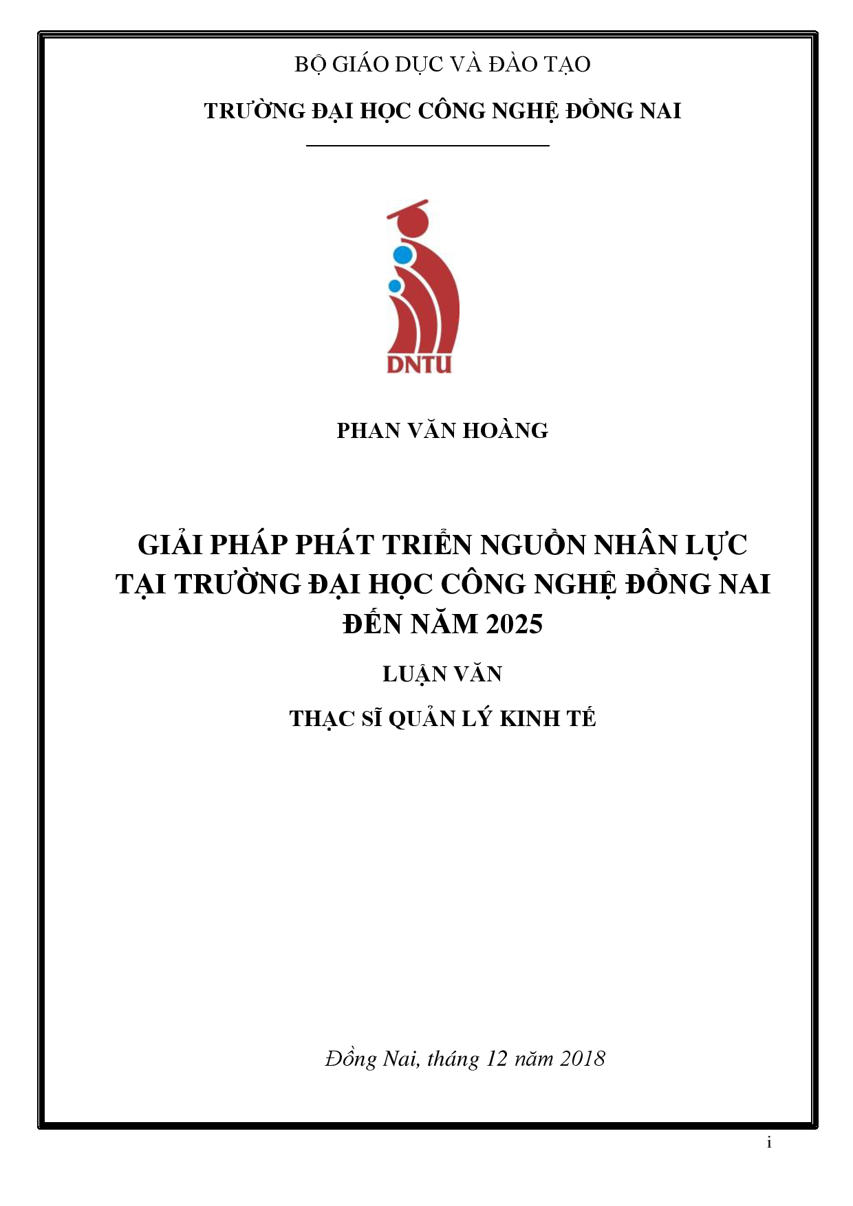 Giải pháp phát triển nguồn nhân lực tại trường đại học công nghệ đồng nai đến năm 2025-luận văn