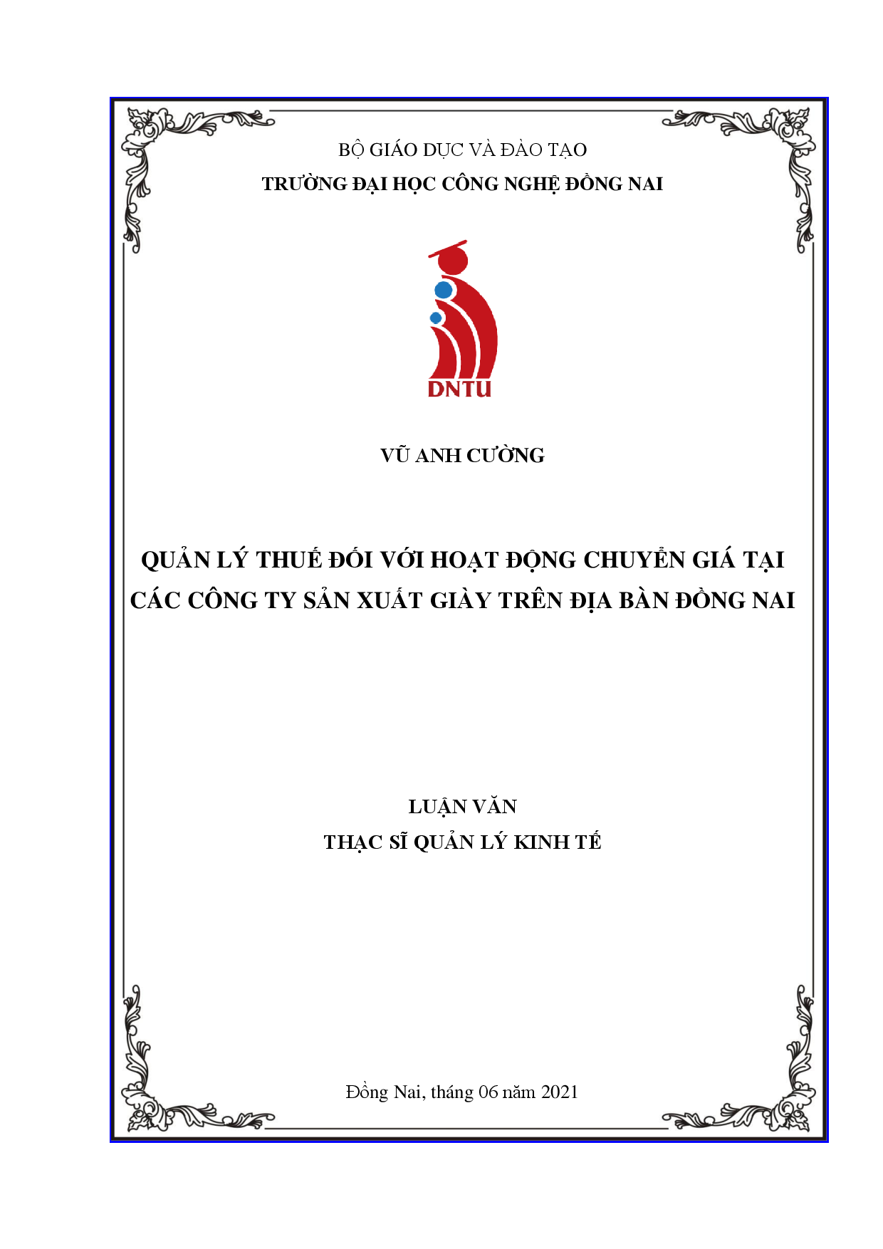 Quản lý thuế đối với hoạt động chuyển giá của các Công ty sản xuất giày trên địa bàn Đồng Nai