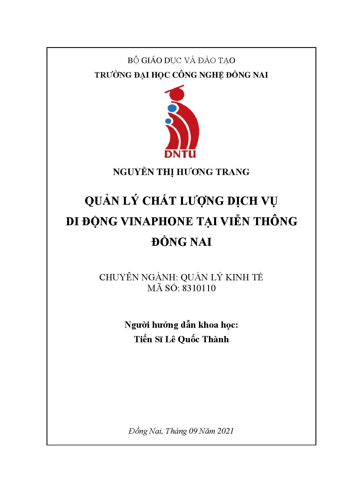 Quản lý Chất lượng dịch vụ di động Vinaphone tại Viễn Thông Đồng Nai