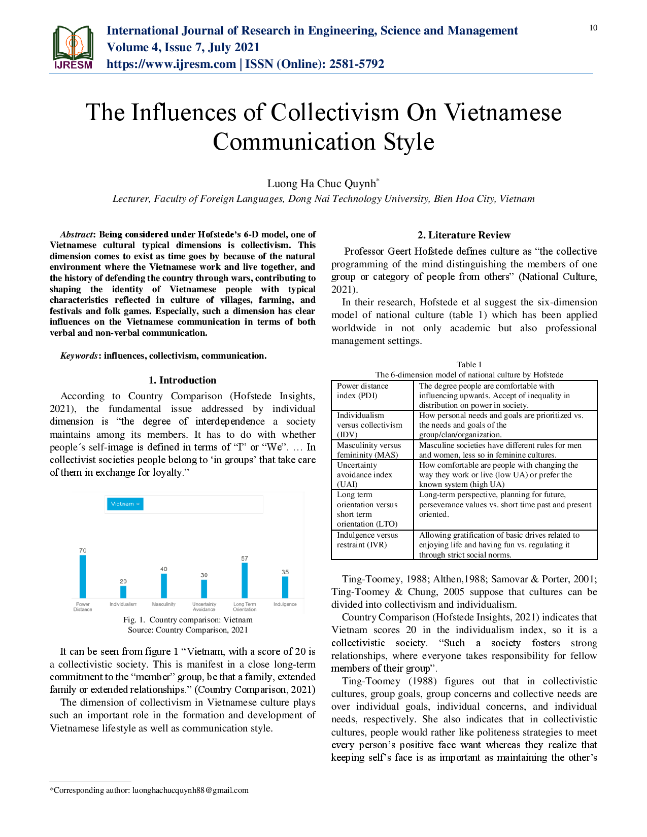 The Influences of Collectivism on Vietnamese Communication Style" (Ảnh hưởng của tính cộng đồng đối với phong cách giao tiếp của người Việt).