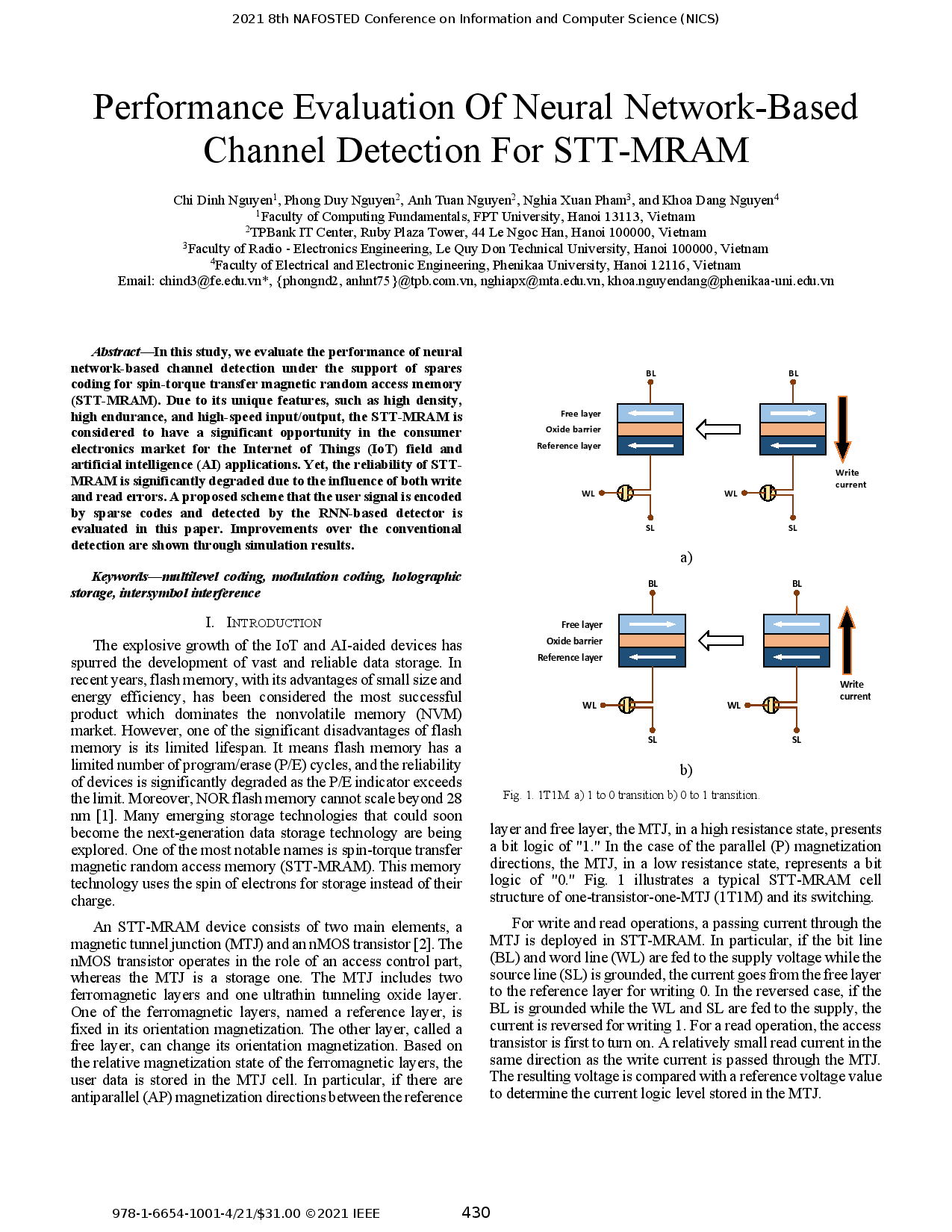 Performance Evaluation Of Neural Network-Based Channel Detection For STT-MRAM