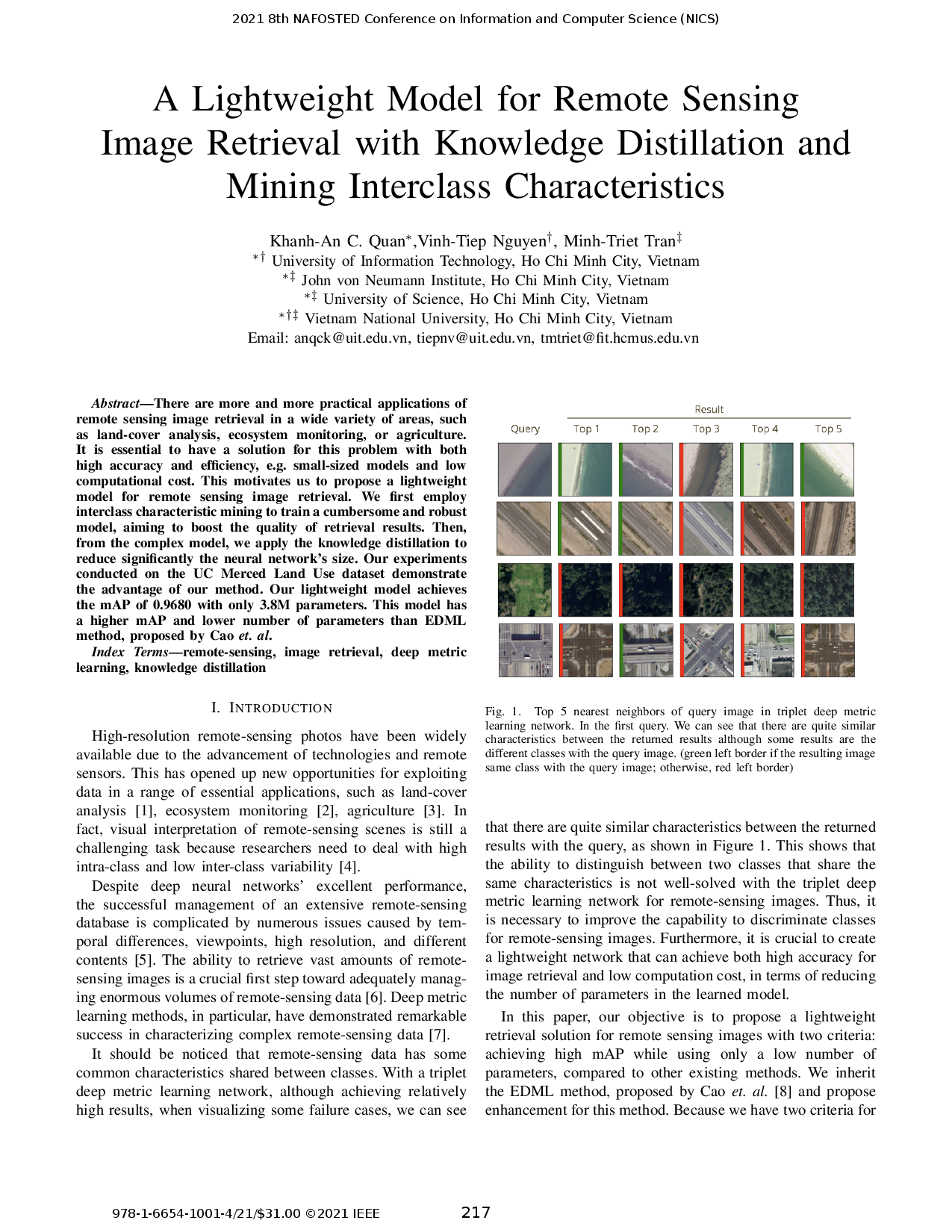 A Lightweight Model for Remote Sensing Image Retrieval with Knowledge Distillation and Mining Interclass Characteristics