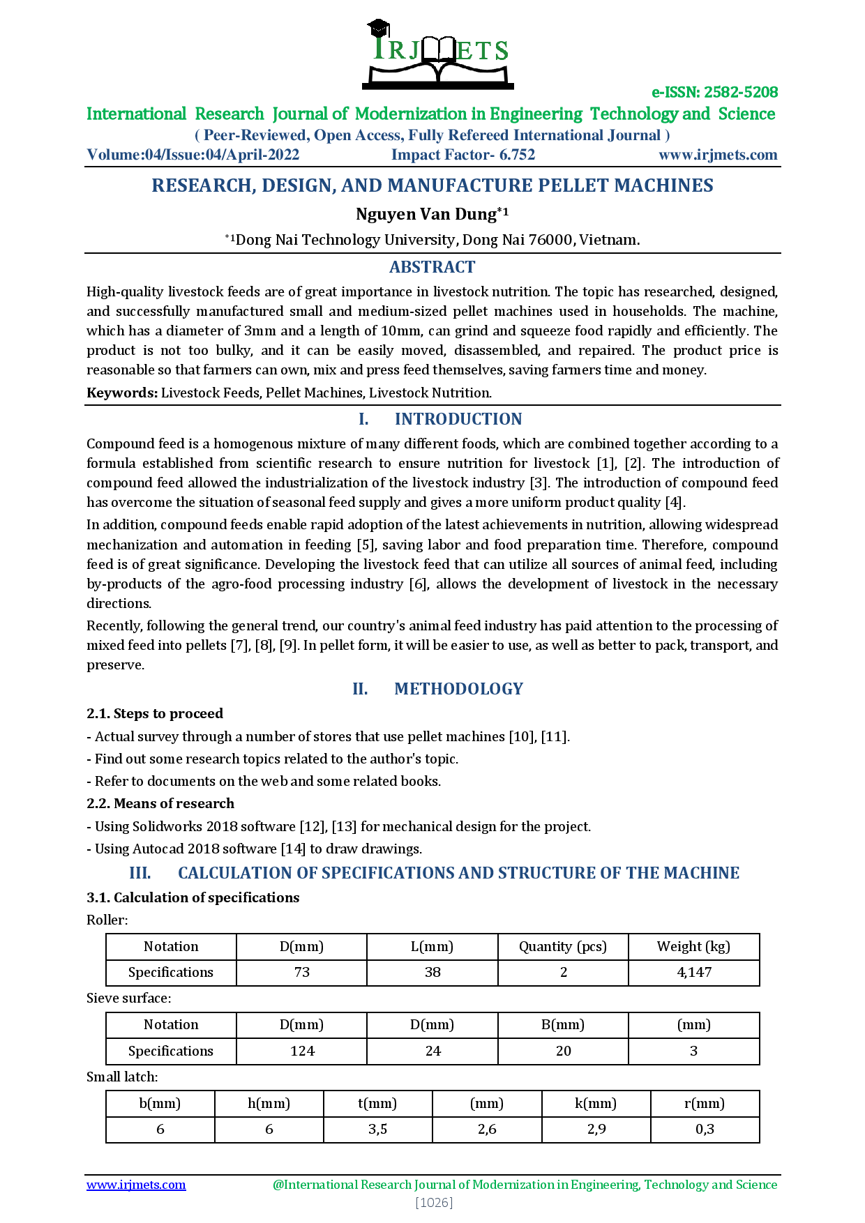 Research, Design, And Manufacture Pellet Machines. (Nghiên cứu, thiết kế và chế tạo máy ép viên)