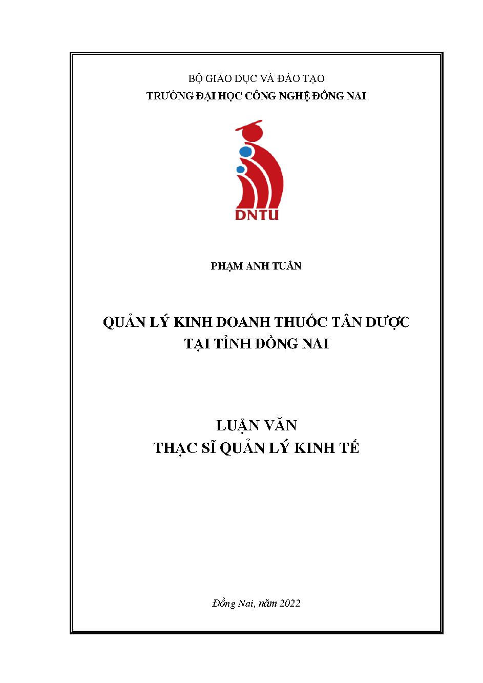 Quản lý kinh doanh thuốc tân dược tại tỉnh Đồng Nai