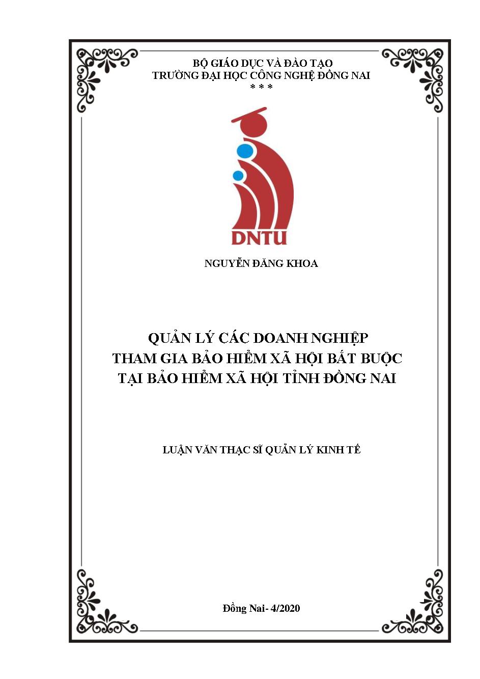 Quản lý các doanh nghiệp tham gia bảo hiểm xã hội bắt buộc tại bảo hiểm xã hội tỉnh Đồng Nai