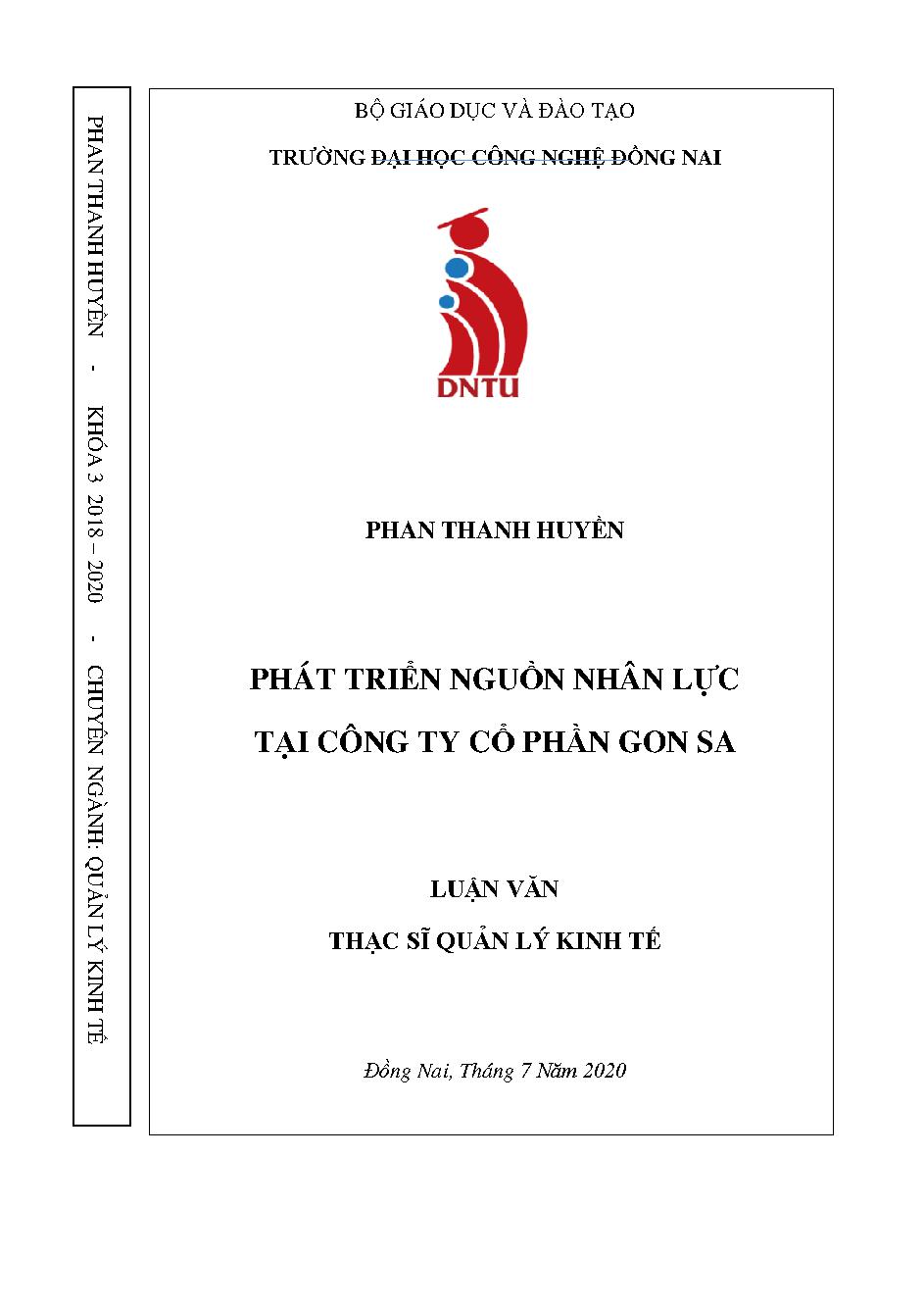 Phát triển nguồn nhân lực tại công ty cổ phần Gon Sa