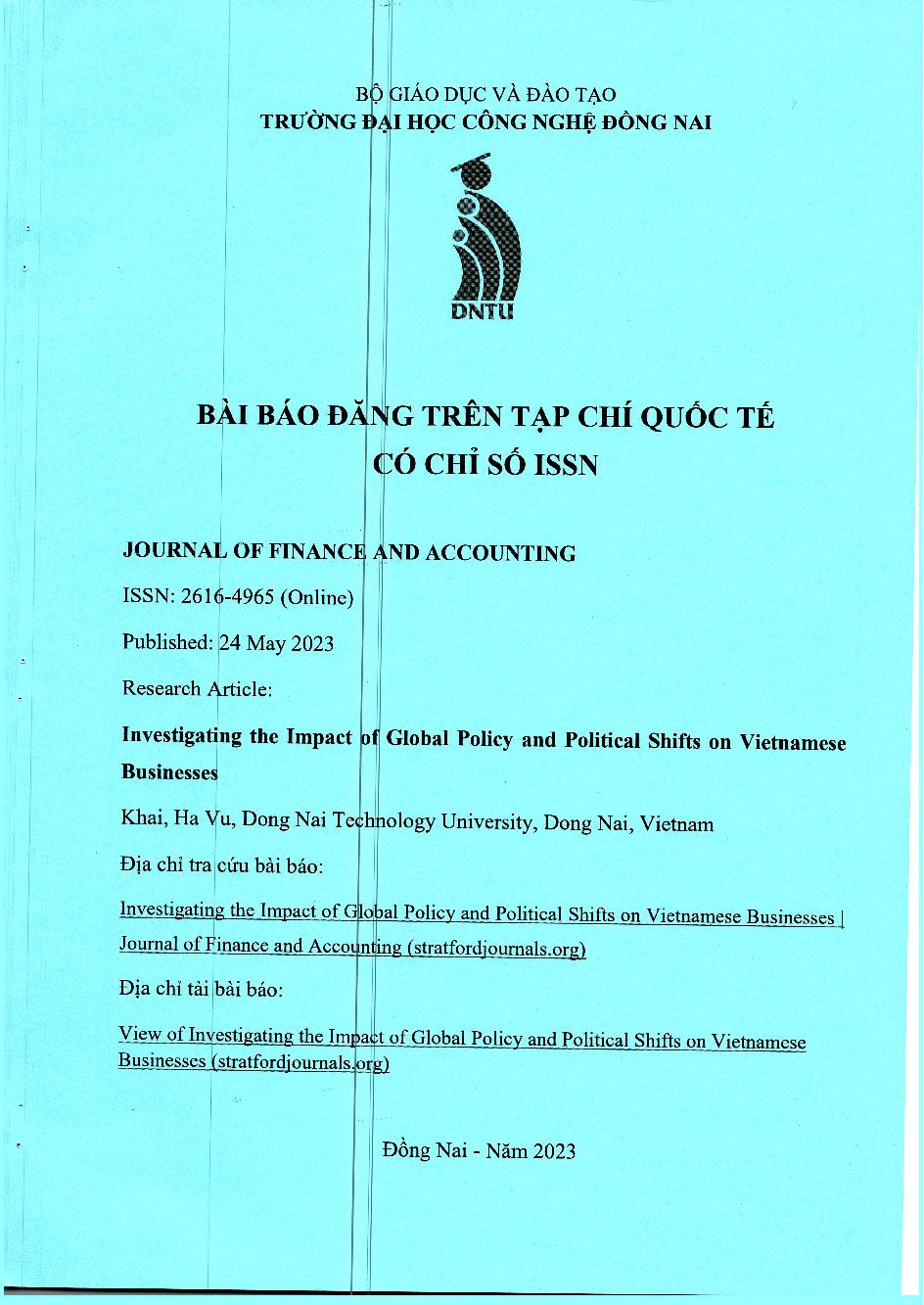 Investigating The Impact Of Global Policy And Political Shifts On Vietnamese Businesses#