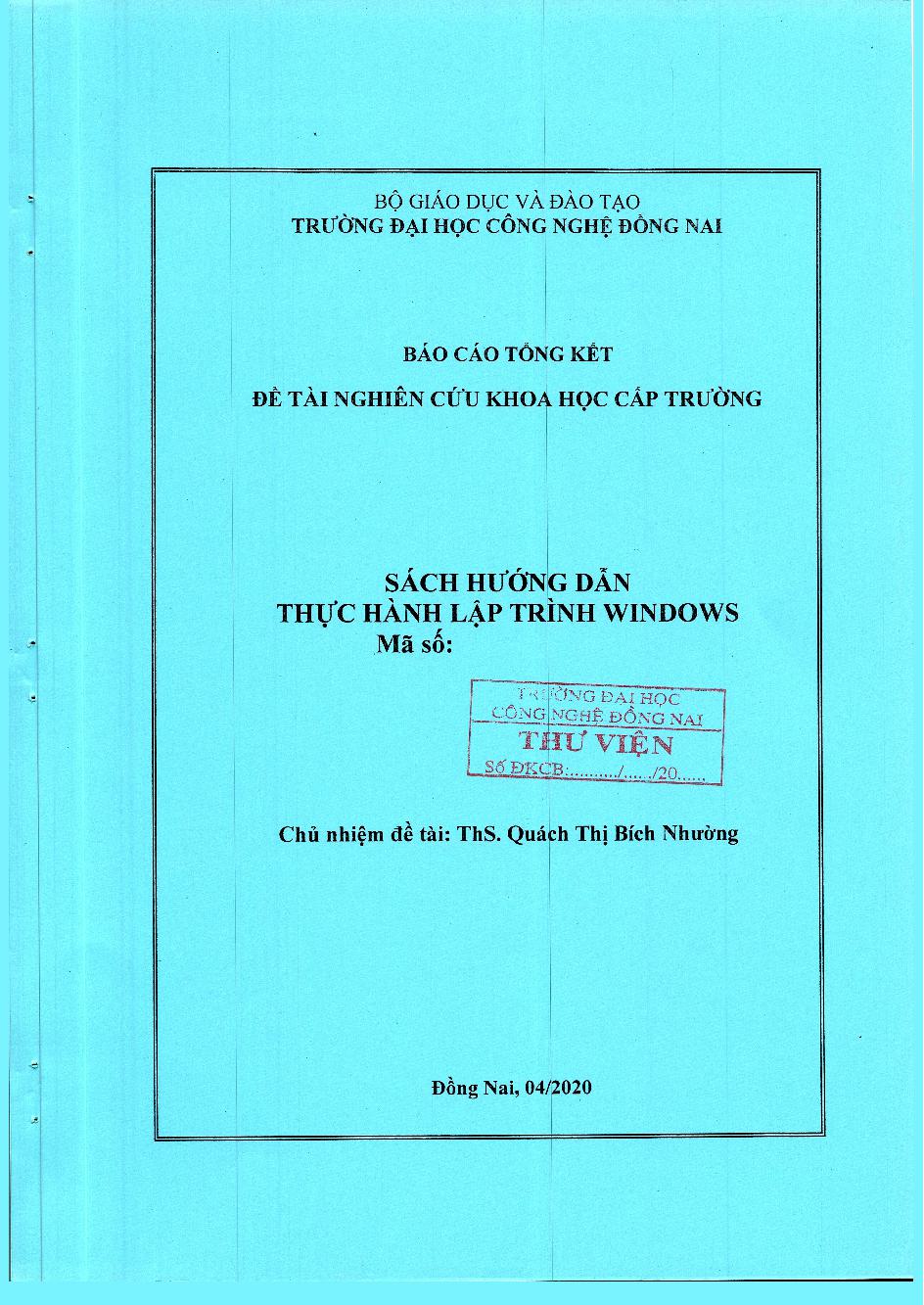 Sách Hướng Dẫn Thực Hành Lập Trình Windows