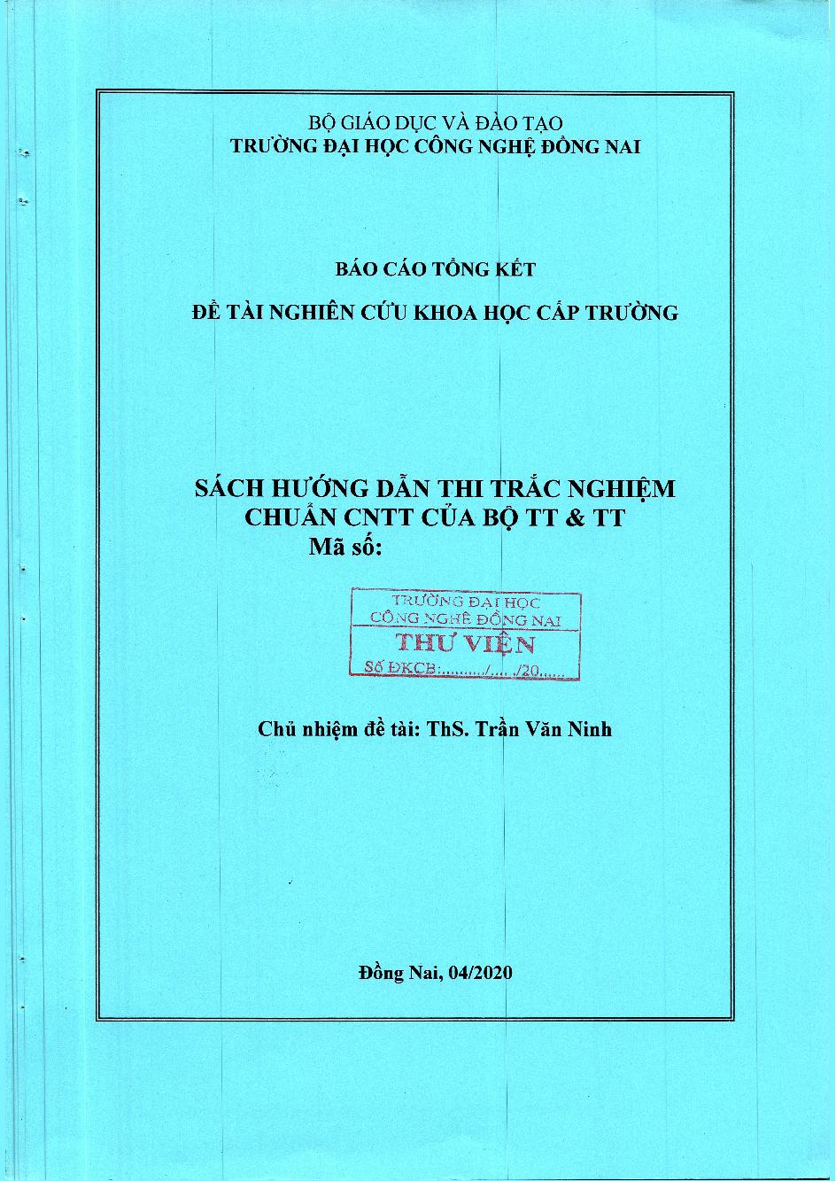 Sách Hướng Dẫn Thi Trắc Nghiệm Chuẩn Cntt Của Bộ Tt & Tt