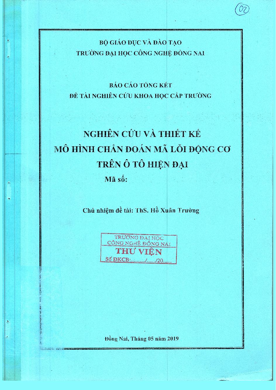 Nghiên Cứu Và Thiết Kế Mô Hình Chuẩn Đoán Mã Lỗi Động Cơ Trên Ô Tô Hiện Đại