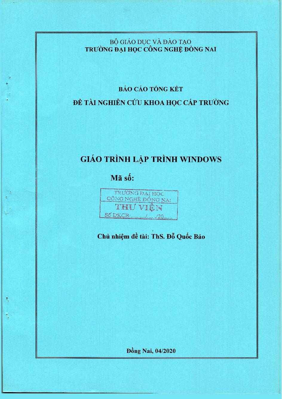 Giáo Trình Lập Trình Windows