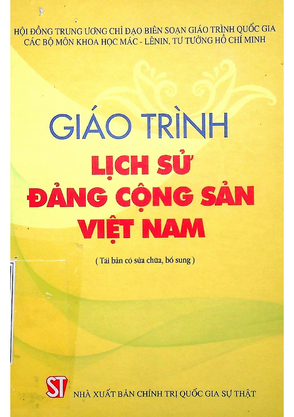 Giáo trình lịch sử Đảng Cộng Sản Việt Nam