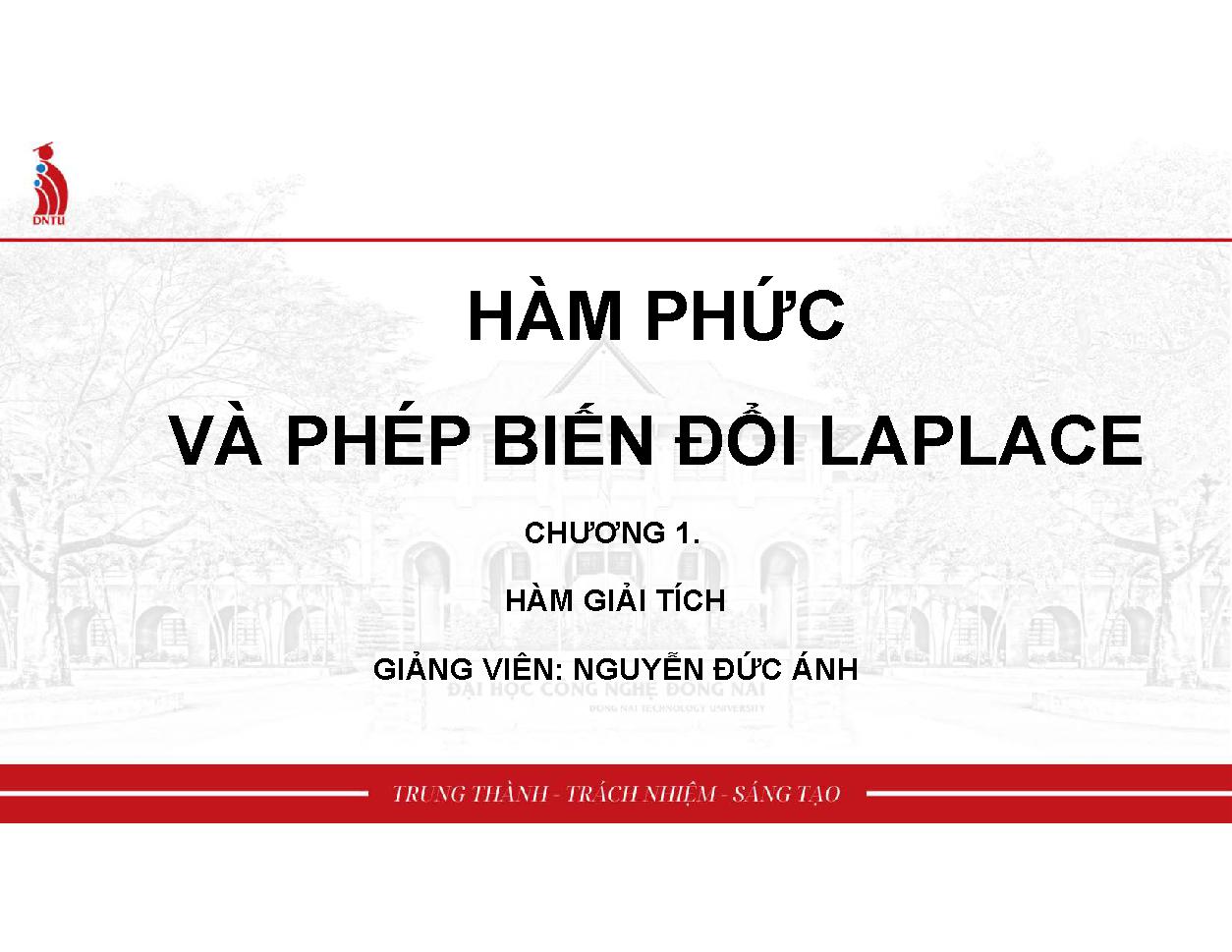 Hàm phức và phép biến đổi Laplace