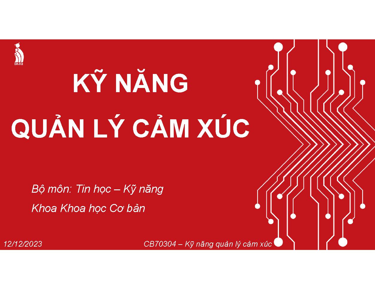 Kỹ năng quản lý cảm xúc