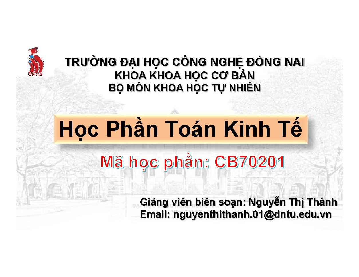 Toán kinh tế