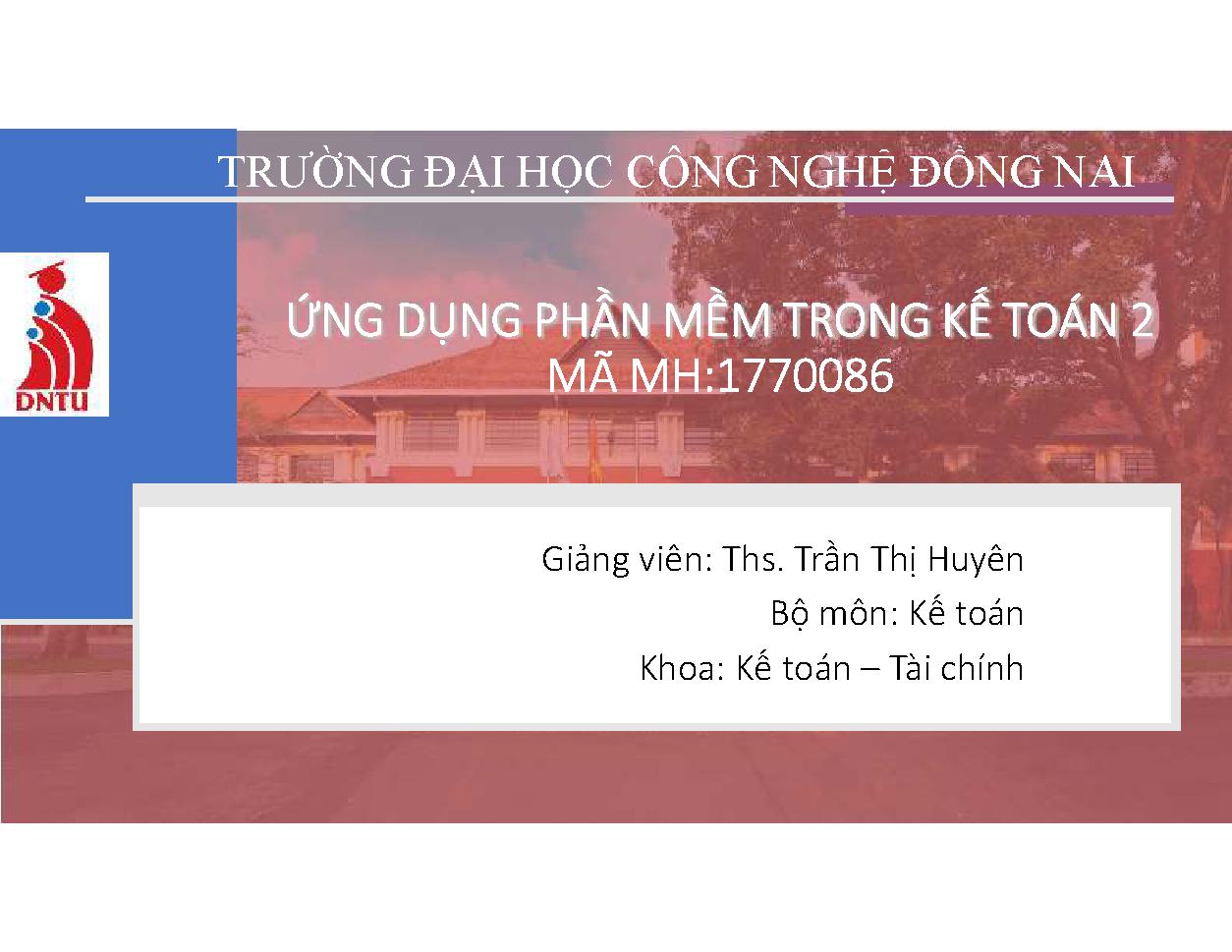 Ứng dụng phần mềm trong kế toán 2