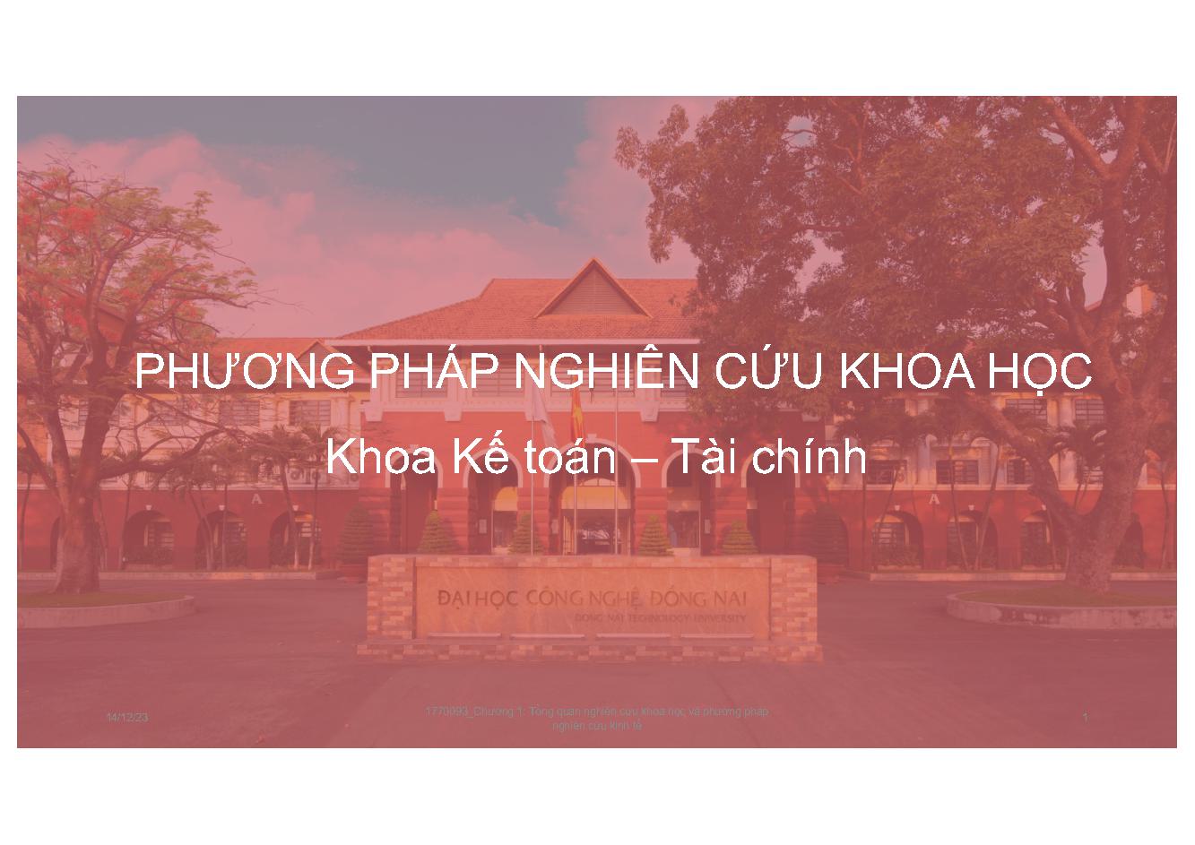 Phương pháp nghiên cứu khoa học