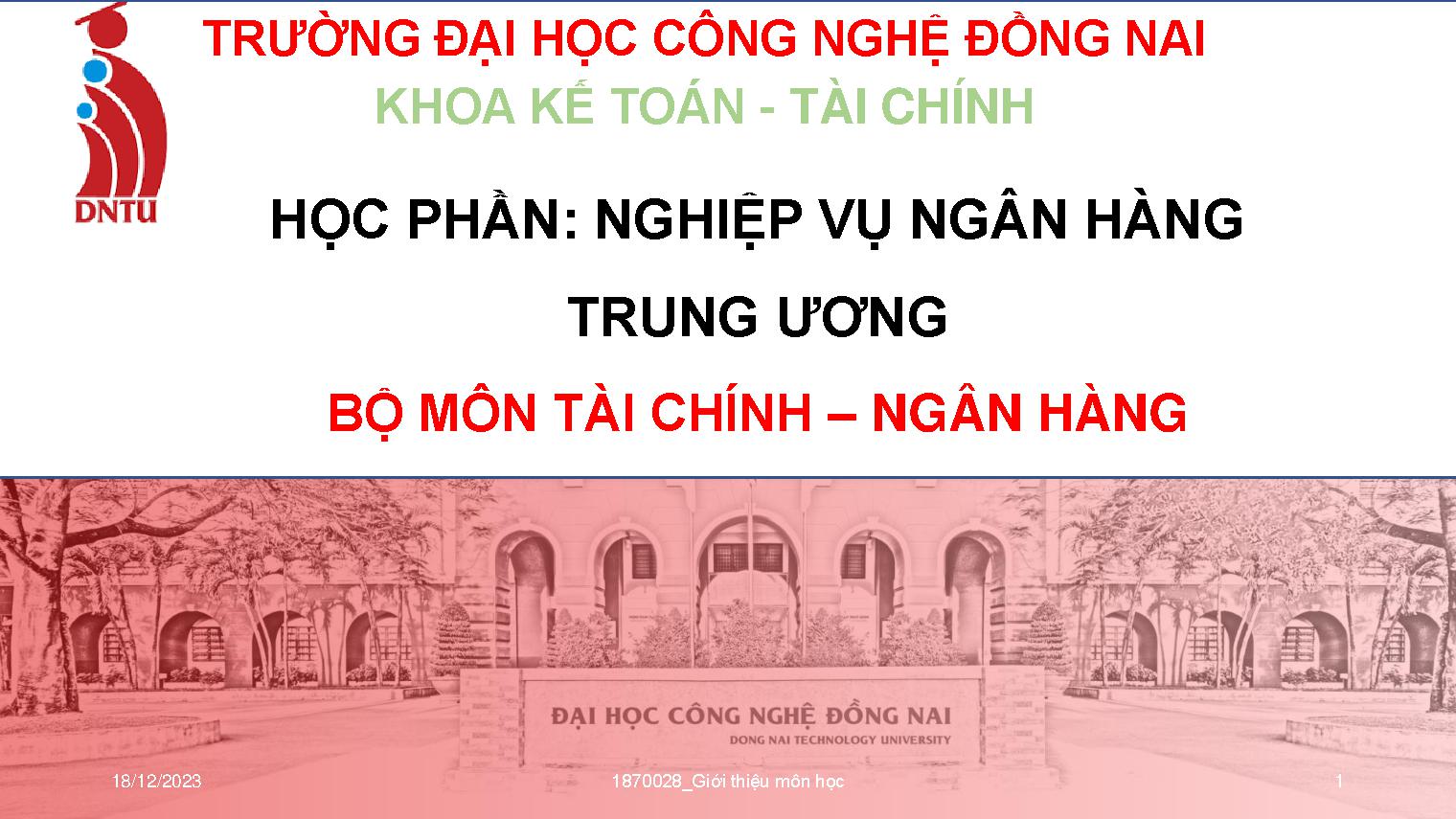 Nghiệp vụ ngân hàng trung ương