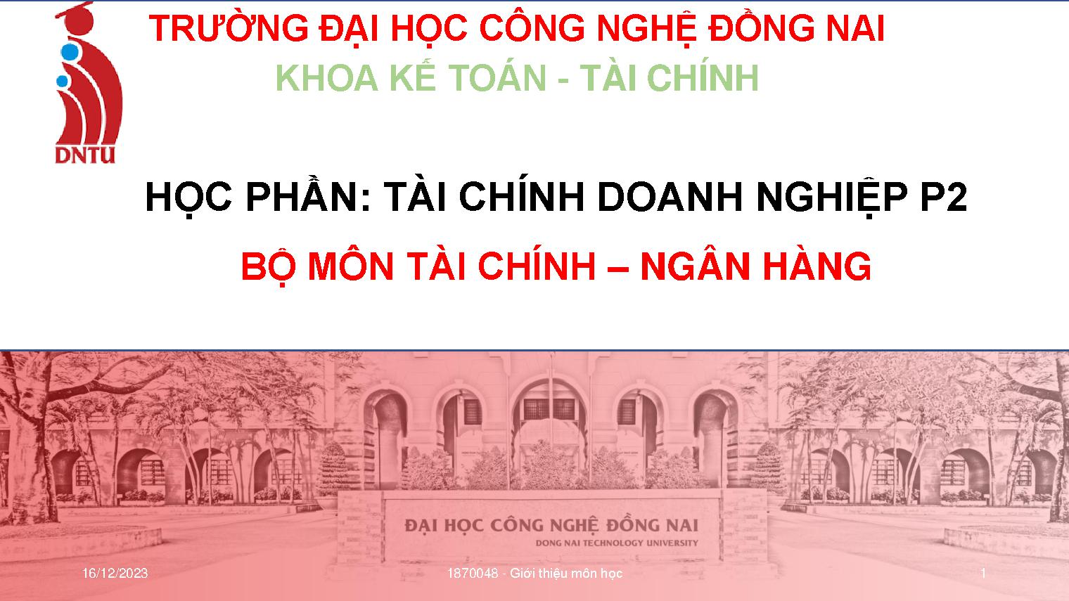 Tài chính doanh nghiệp P2