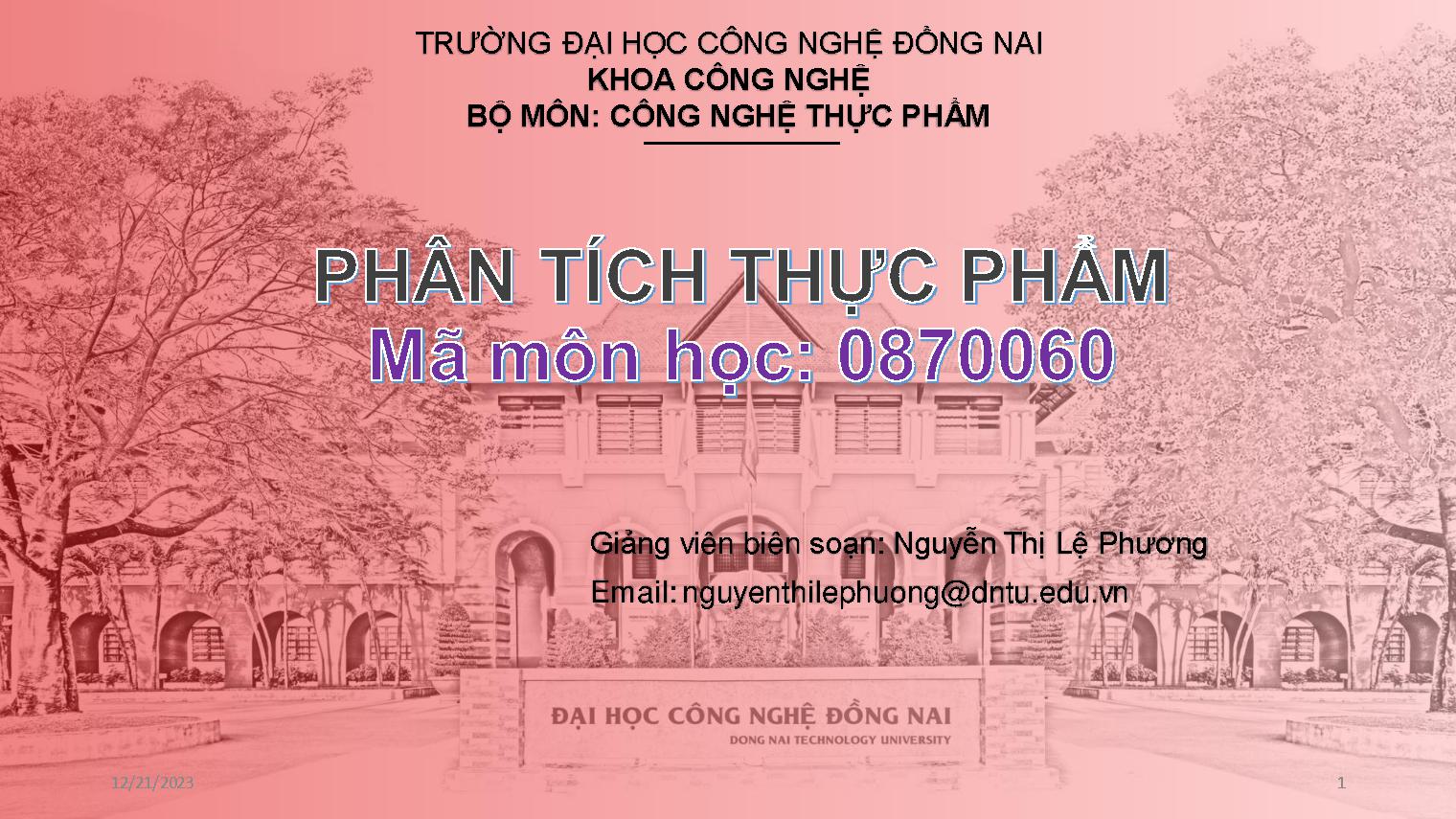 Phân tích thực phẩm