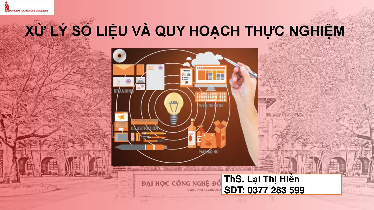 Xử lý số liệu và quy hoạch thực nghiệm