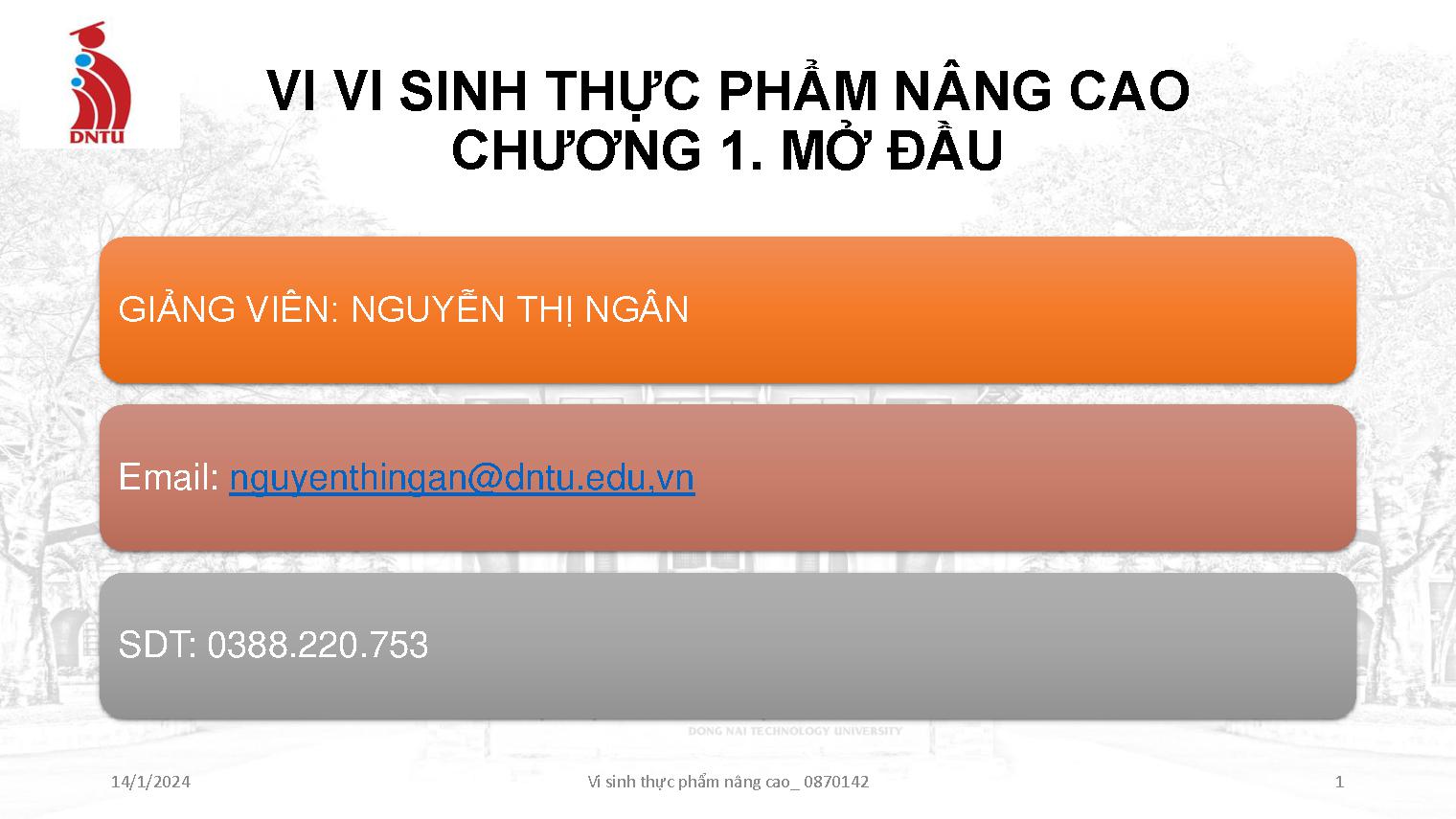 Vệ sinh thực phẩm nâng cao