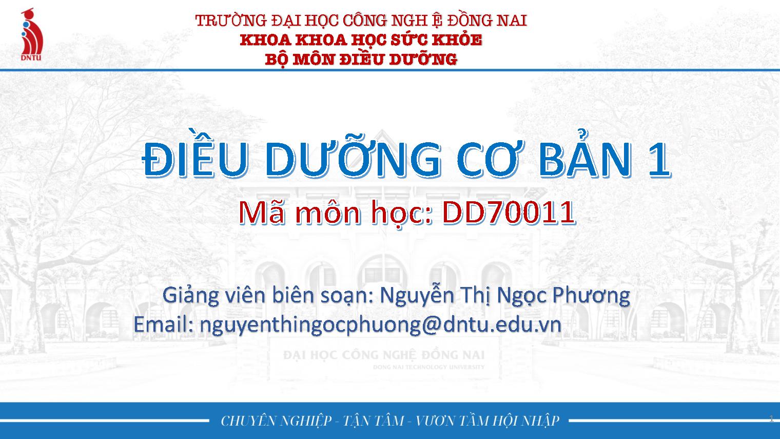 Điều dưỡng cơ bản 1