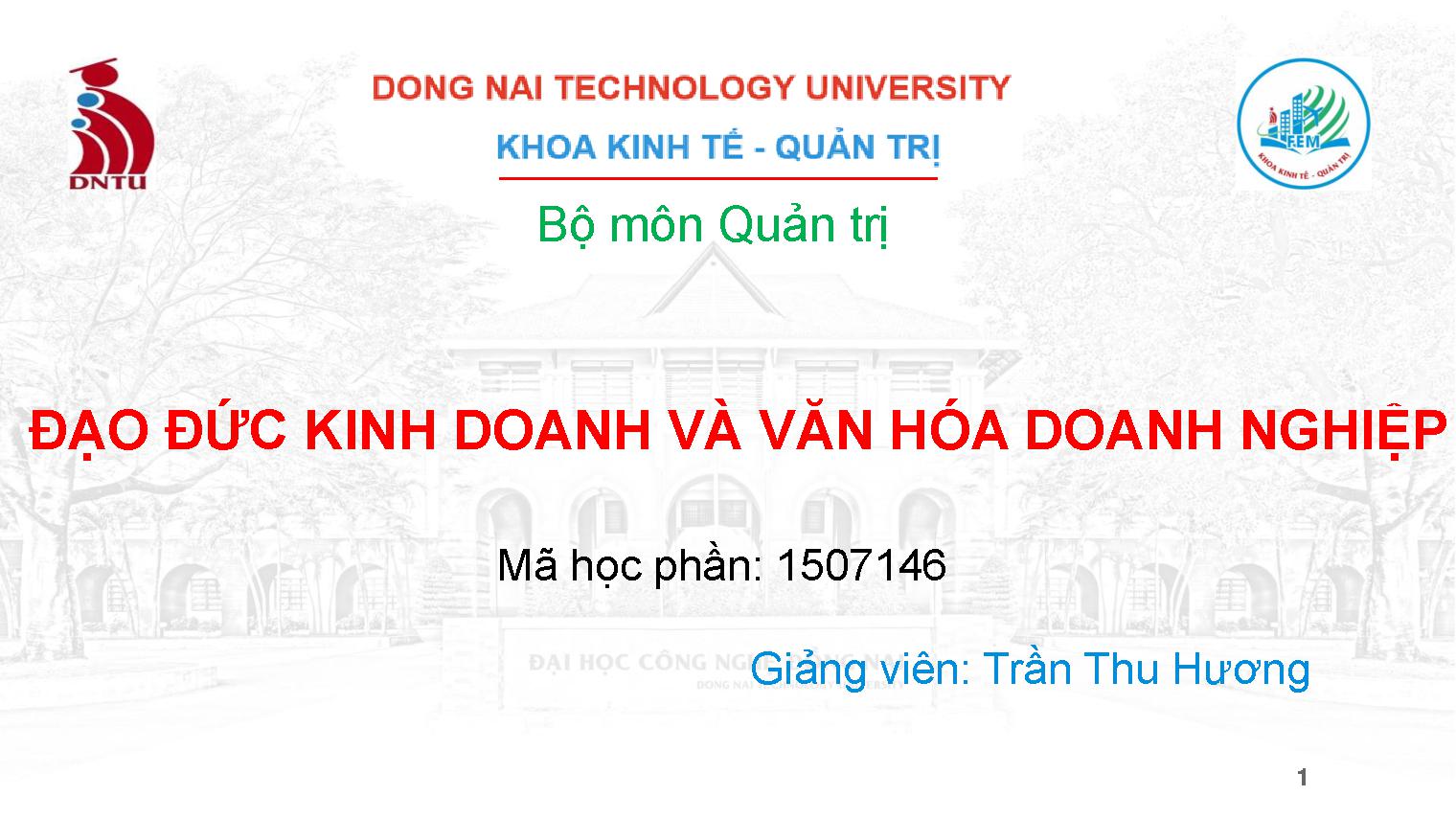 Đạo đức kinh doanh và văn hóa doanh nghiệp