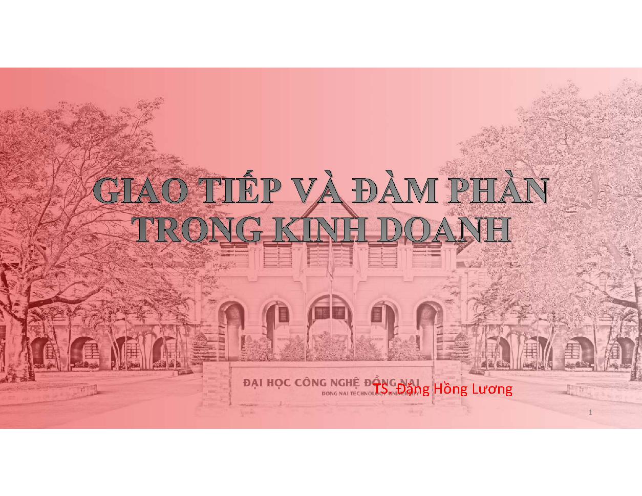 Giao tiếp và đàm phán trong kinh doanh