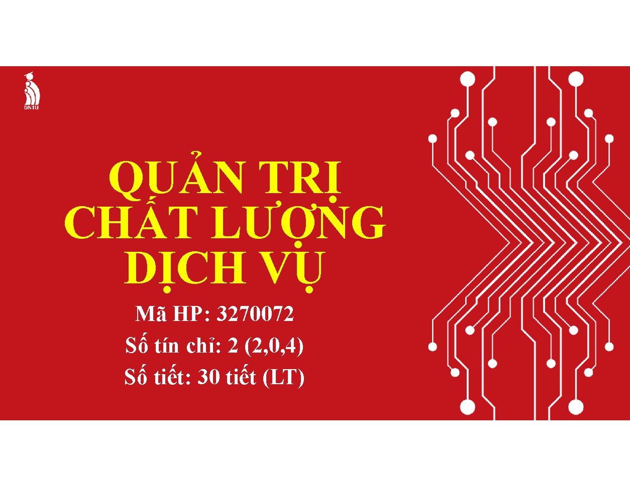 Quản trị chất lượng dịch vụ