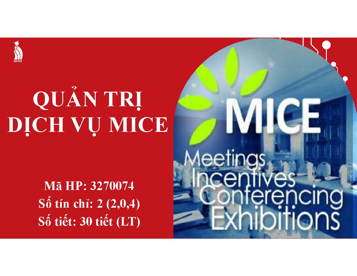 Quản trị dịch vụ MICE