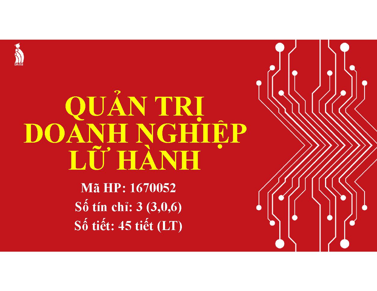 Quản trị doanh nghiệp lữ hành