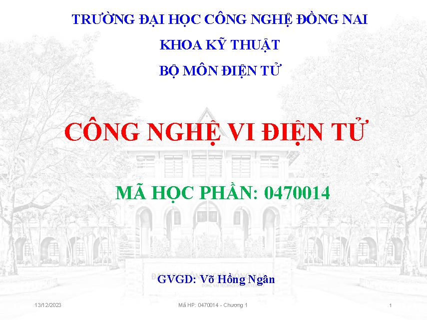 Công nghệ vi điện tử