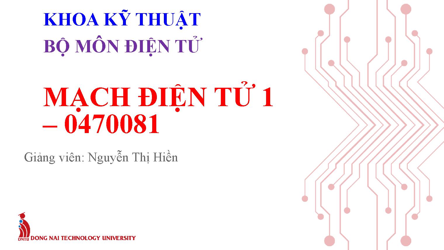 Mạch điện tử 1