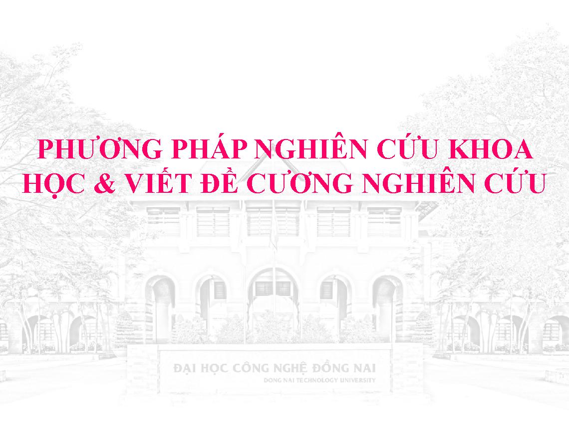 Phương pháp nghiên cứu khoa học