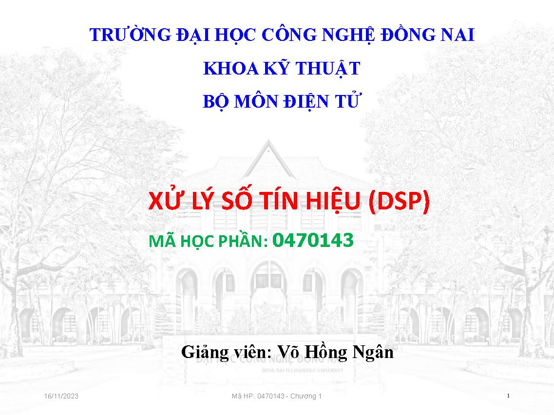 Xử lý số tín hiệu (DSP)