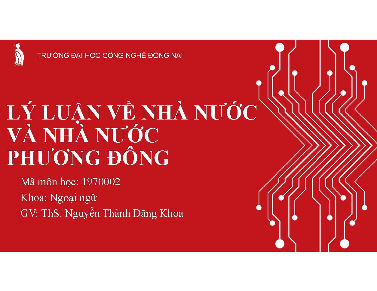 Lý Luận Về Nhà Nước Và Nhà Nước Phương Đông