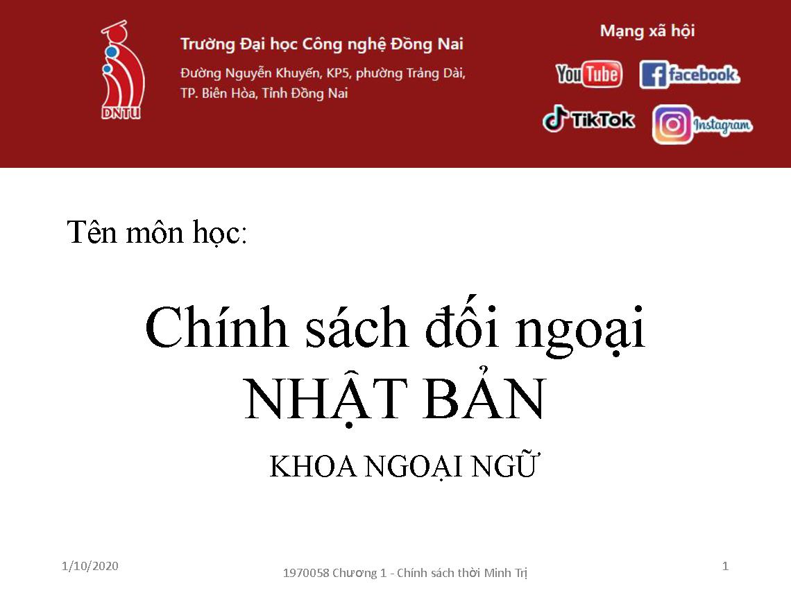 Chính Sách Đối Ngoại Nhật Bản