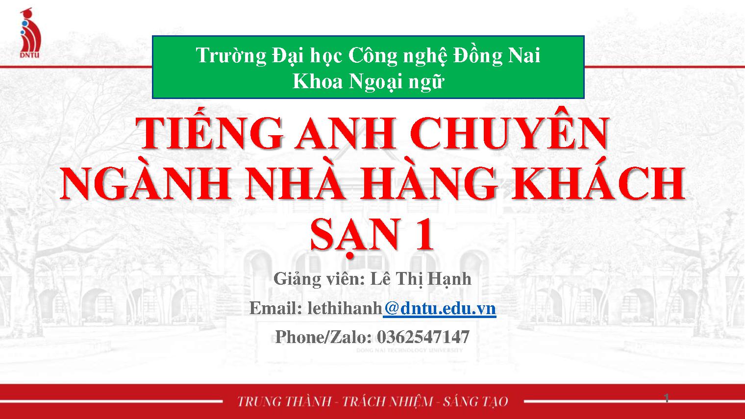 Tiếng Anh Chuyên Ngành Nh-Ks1