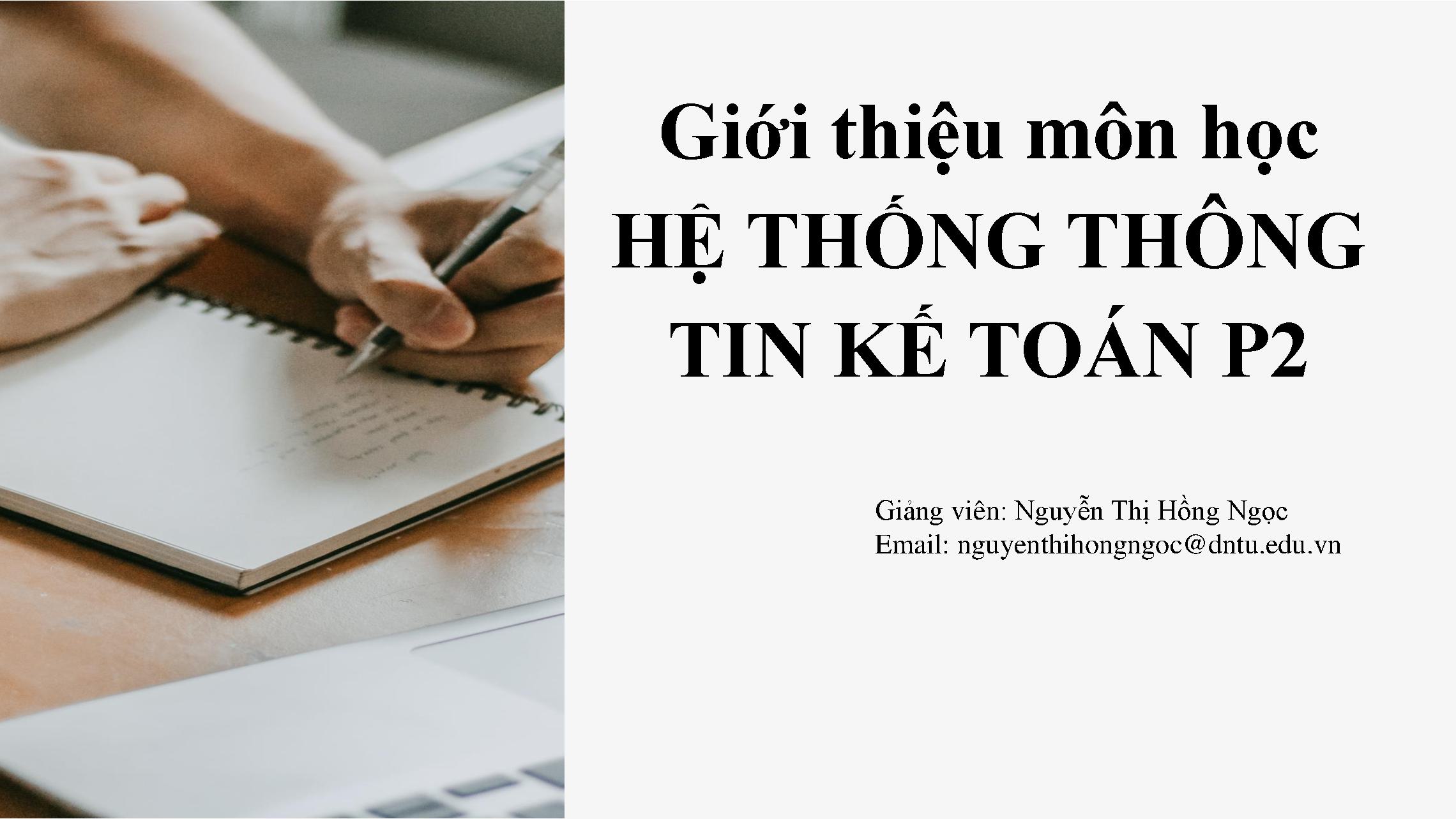 Hệ thống thông tin kế toán P2