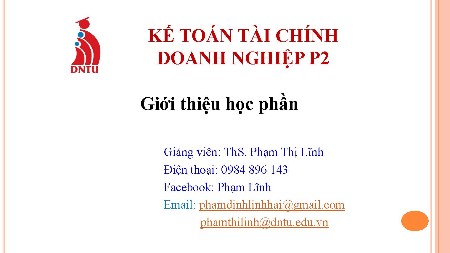 Kế toán tài chính doanh nghiệp P2