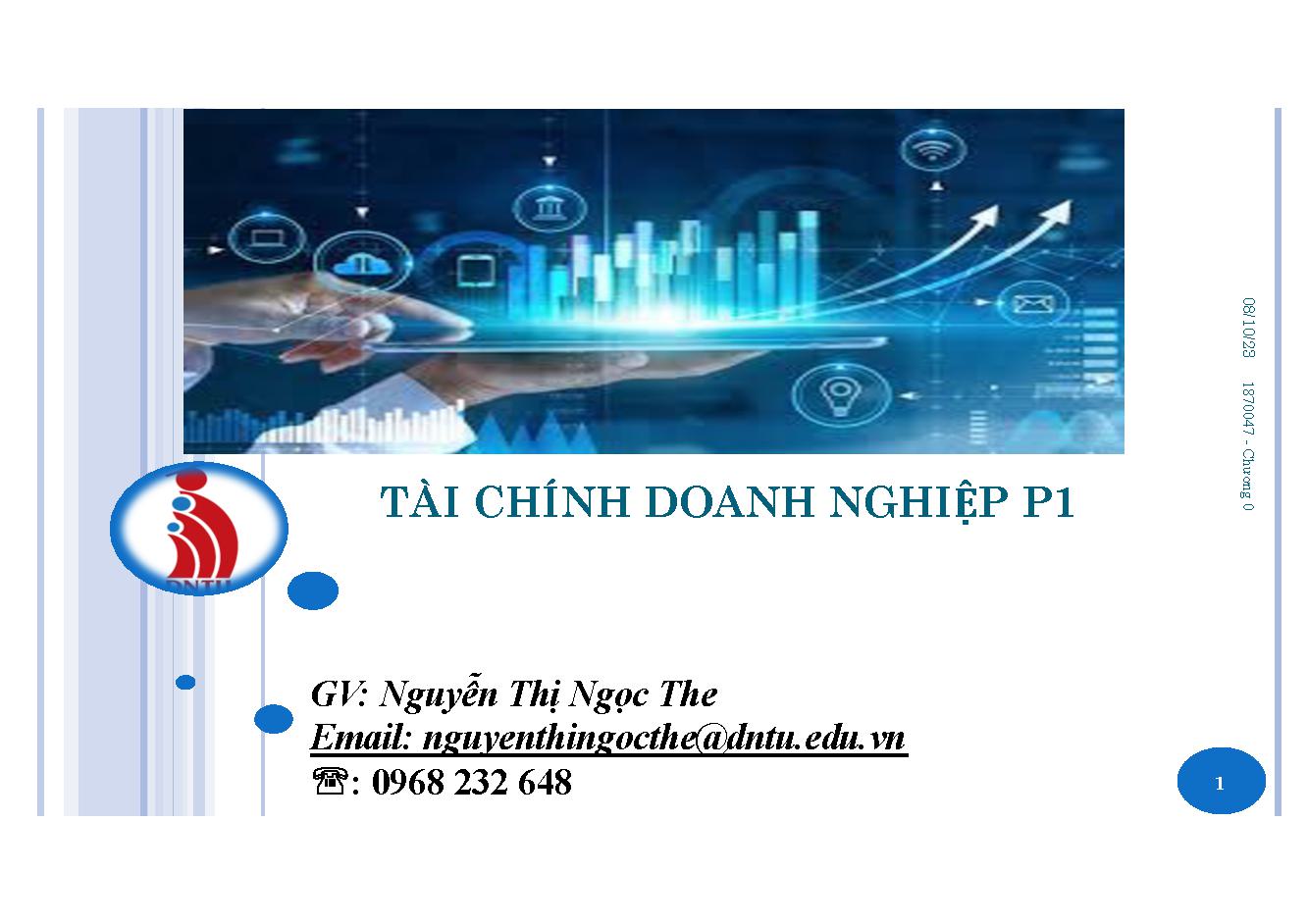 Tài chính doanh nghiệp P1