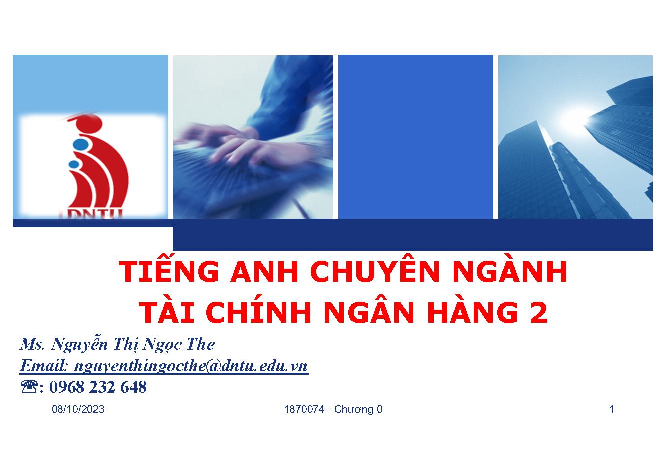 Tiếng Anh chuyên ngành Tài chính - Ngân hàng P.2