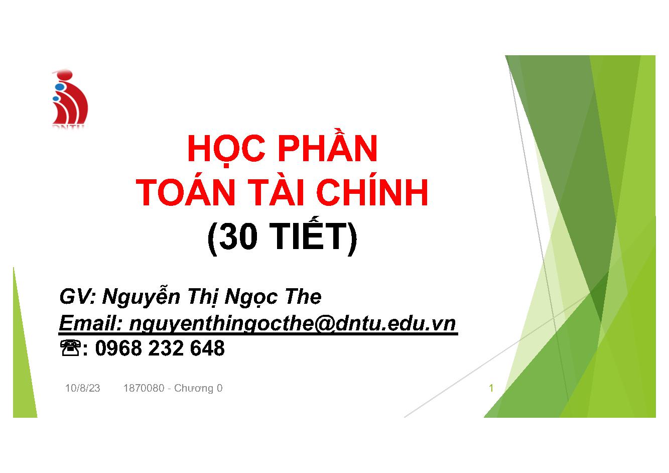 Toán tài chính