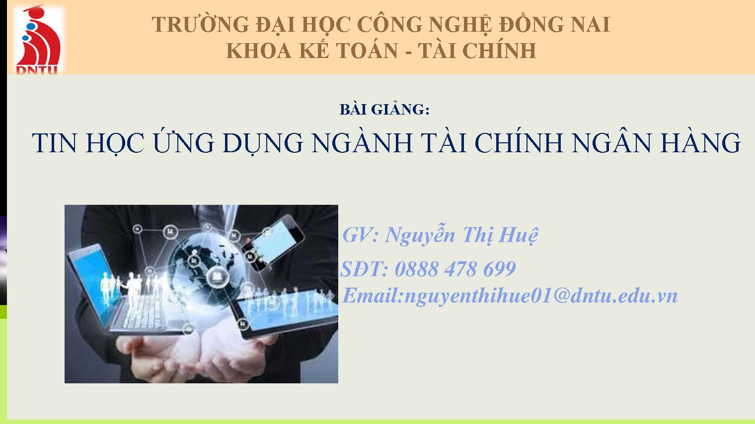 Tin học ứng dụng ngành Tài chính – Ngân hàng