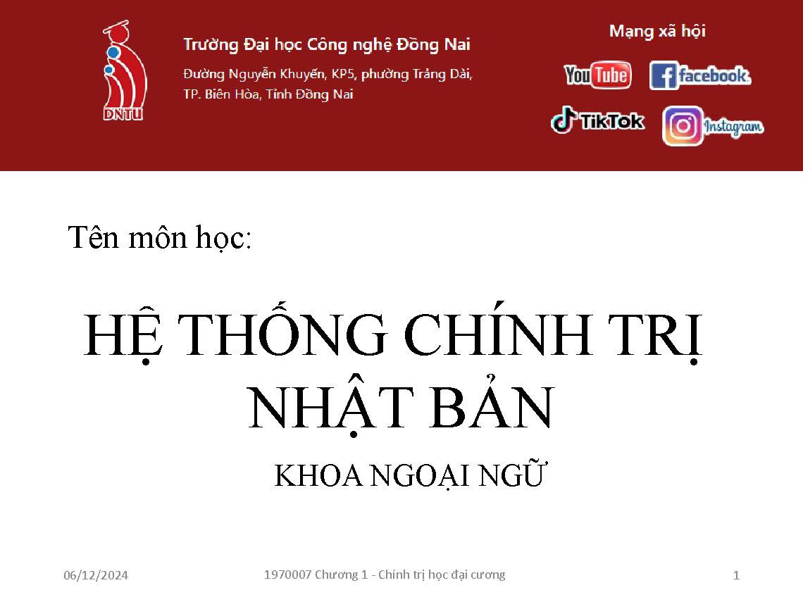 Hệ Thống Chính Trị Nhật Bản