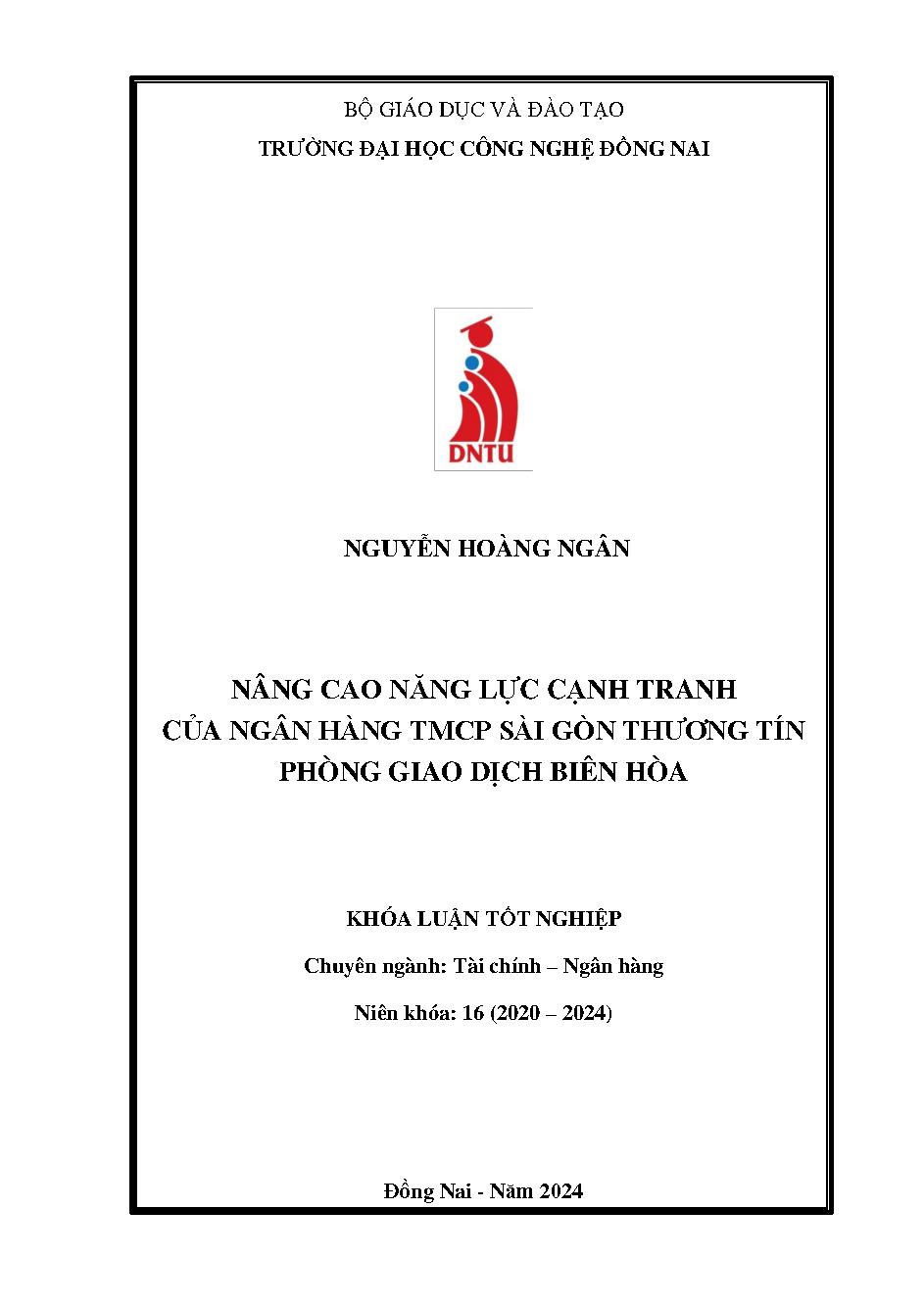 Nâng cao năng lực cạnh tranh tại ngân hàng TMCP Sài Gòn Thương Tín – Chi nhánh Đồng Nai – PGD Biên Hòa